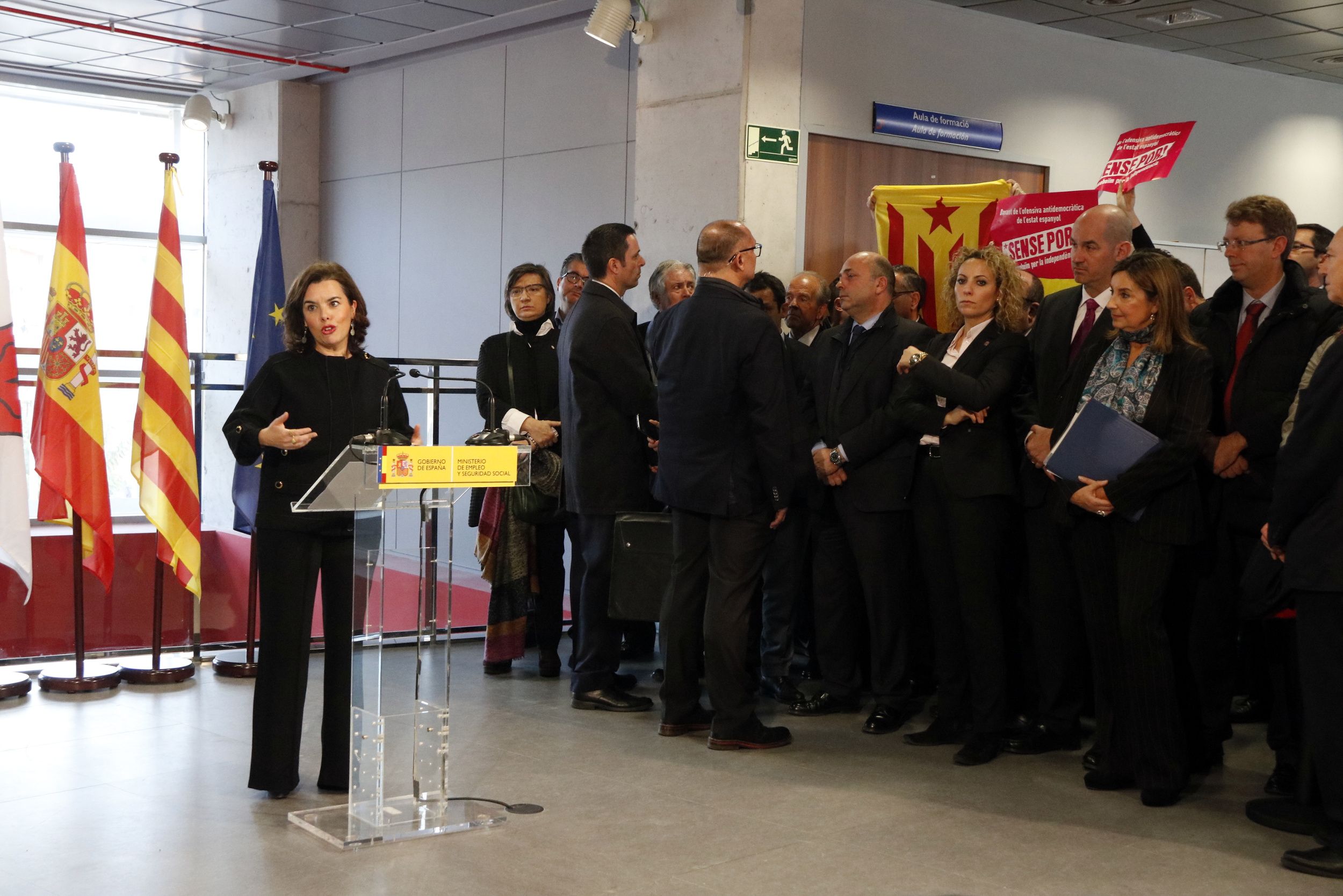 Santamaría, recibida con gritos de "independencia" y con estelades en Reus