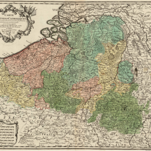 Mapa dels Paisos Baixos austriacs (circa 1725). Font Cartoteca de Catalunya Mapa dels Paisos Baixos austriacs (circa 1725). Font Cartoteca de Catalunya