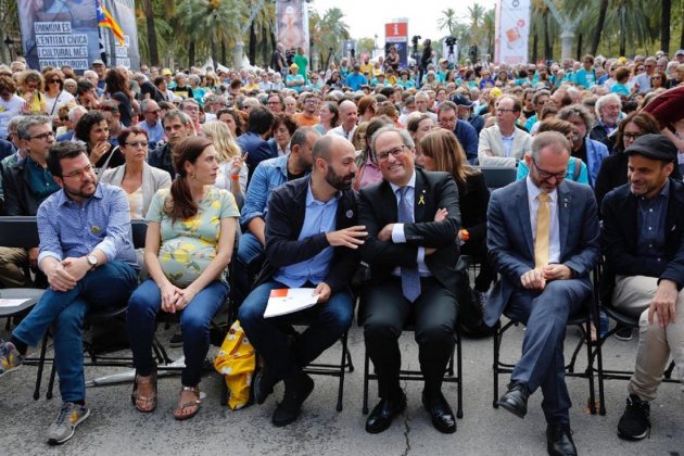 Diada 2019 espai Òmnium Torra, Mauri, Aragonès, Asens, Josep Costa Sergi Alcàzar