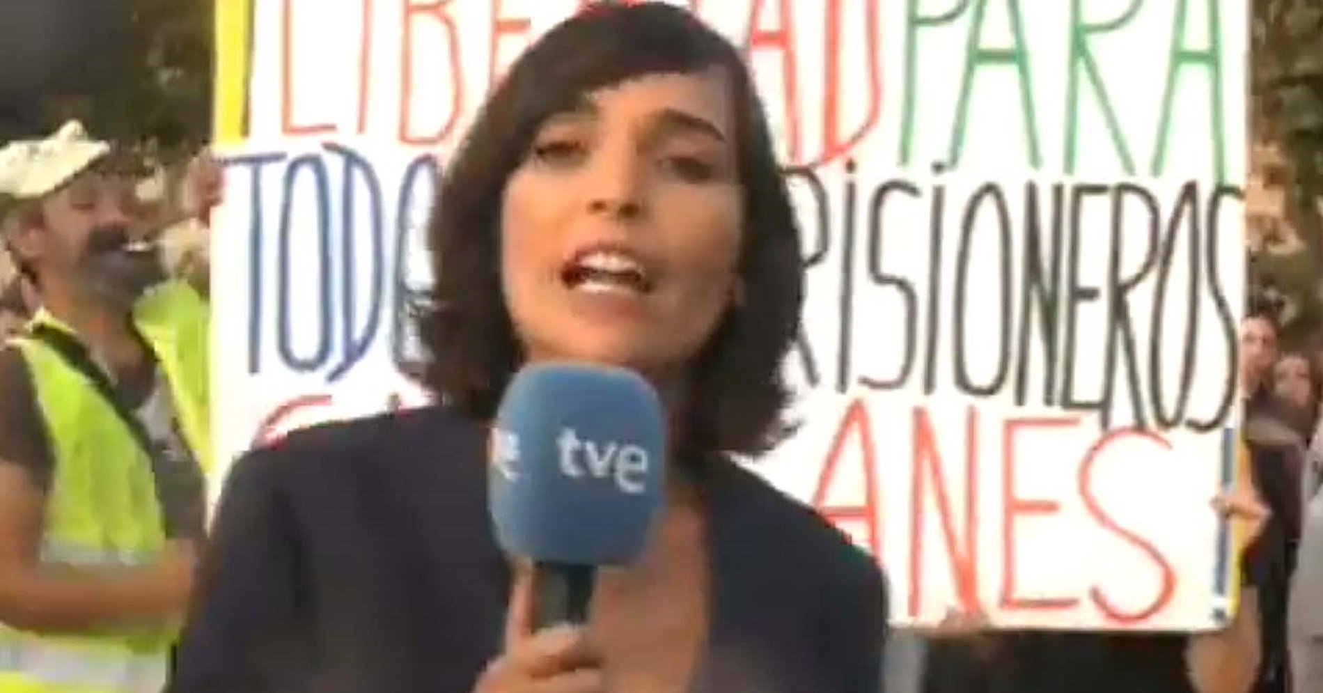 Una periodista de TVE, agredida durante la protesta en el Parlamento