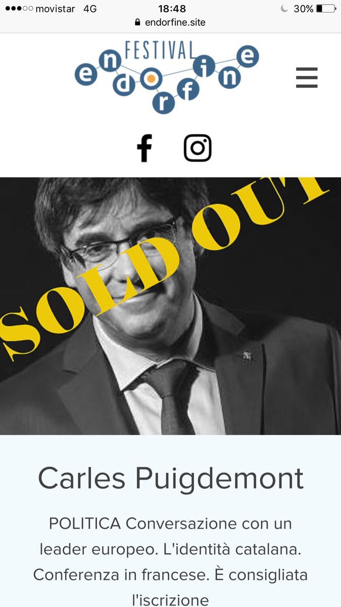 Entrada sold Puigdemont Lugano @josepalay