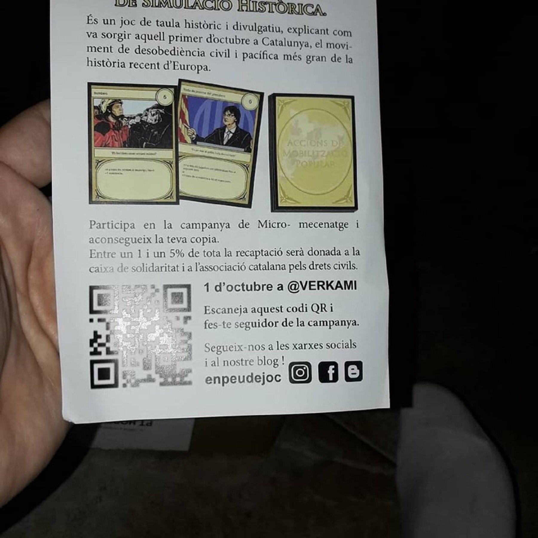 El procés ya tiene un juego de mesa: "1-O, el joc. Ho tornaràs a fer!"