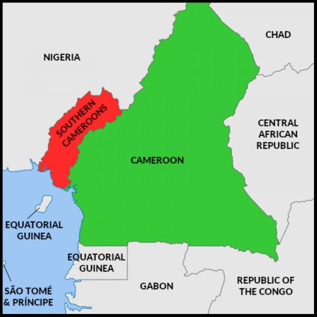 Map of the Federal Republic of Ambazonia (claimed)