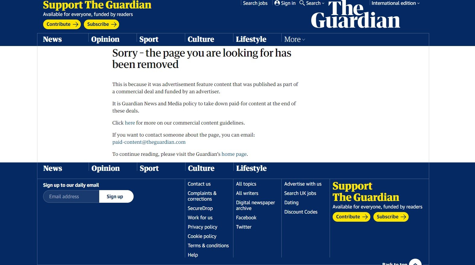 Enllaç trencat The Guardien entrevistes pagades