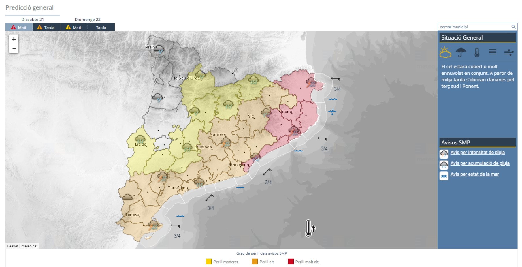 Fortes pluges a diferents punts del territori