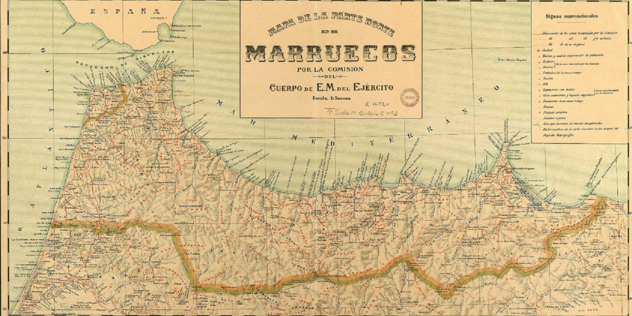 Mapa del Rif (1909). Fuente Instituto Geográfico Nacional