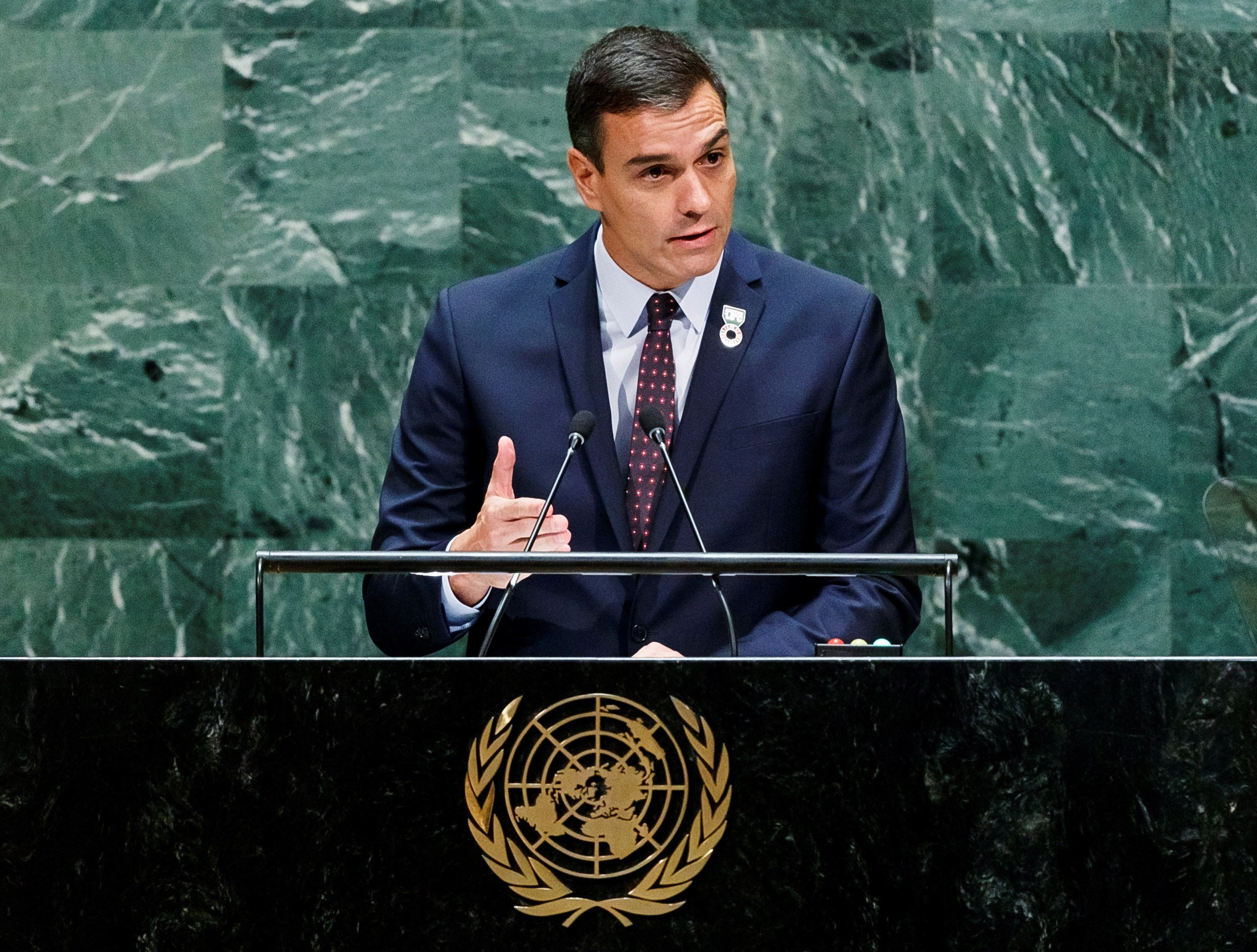 Sánchez celebra davant de l'ONU la "victòria democràtica" de l'exhumació de Franco