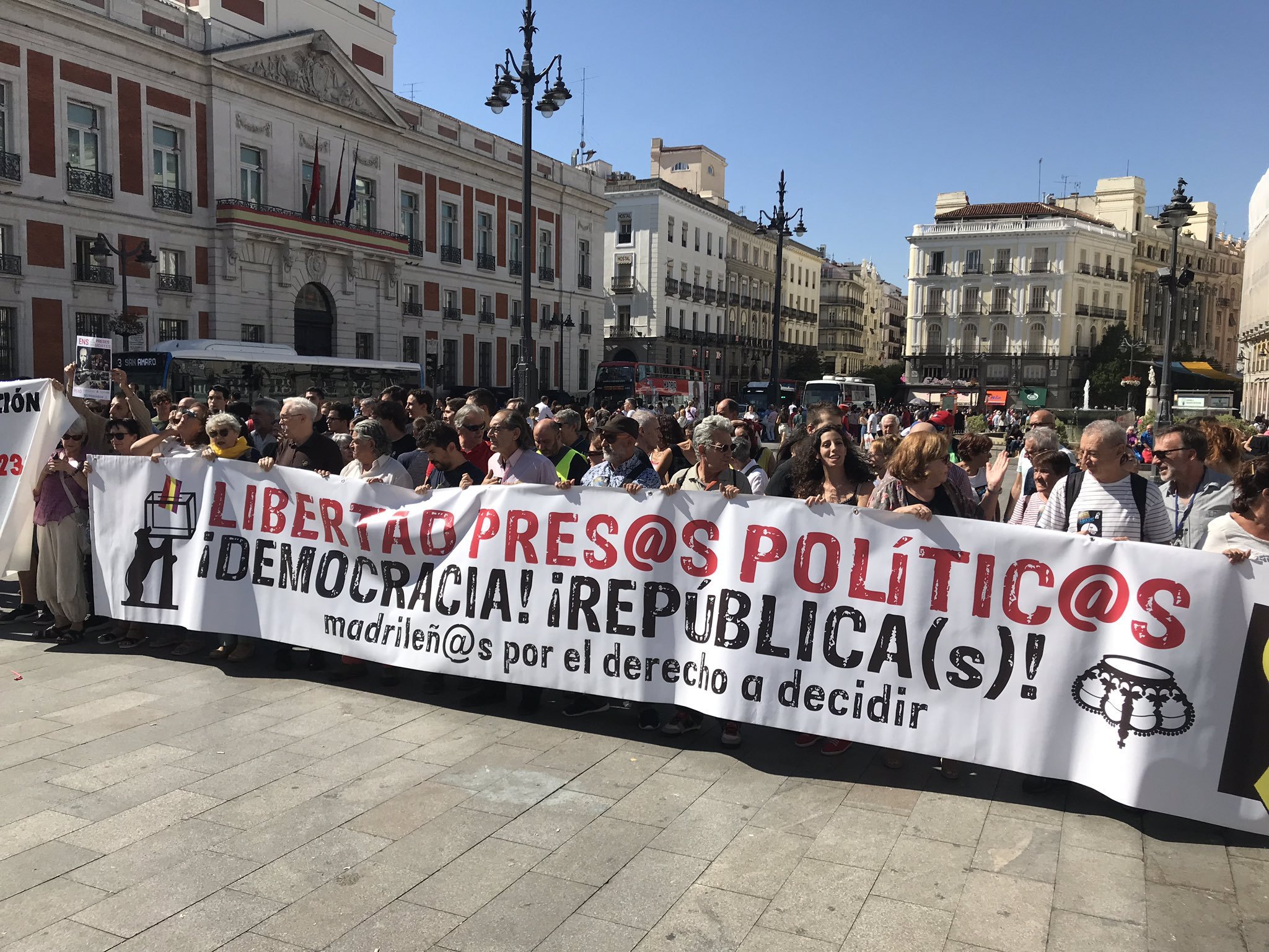 Manifestación en apoyo de los CDR detenidos en el corazón de Madrid