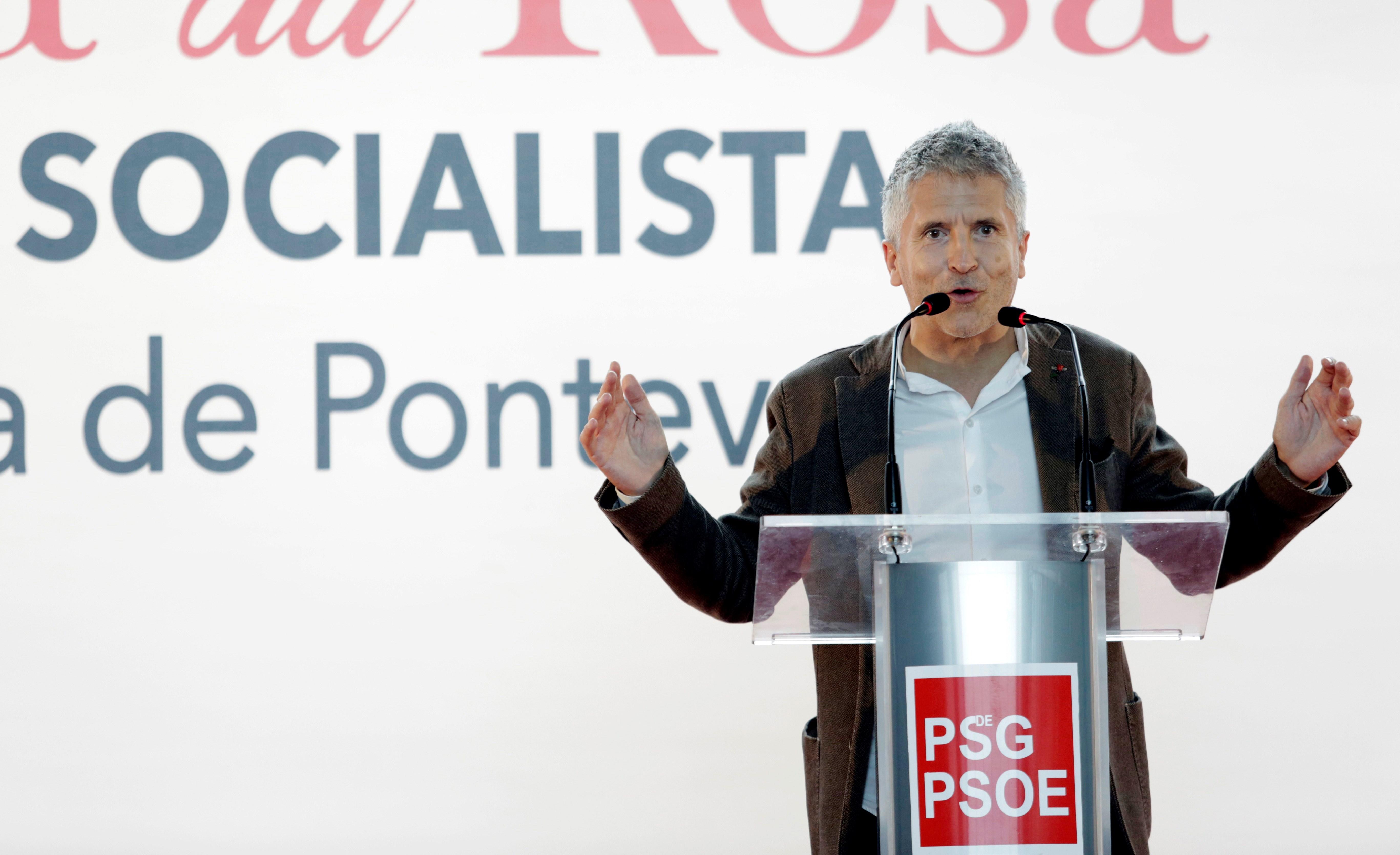 Marlaska destaca en un mitin que hay más Policía y Guardia Civil en Catalunya que hace un año