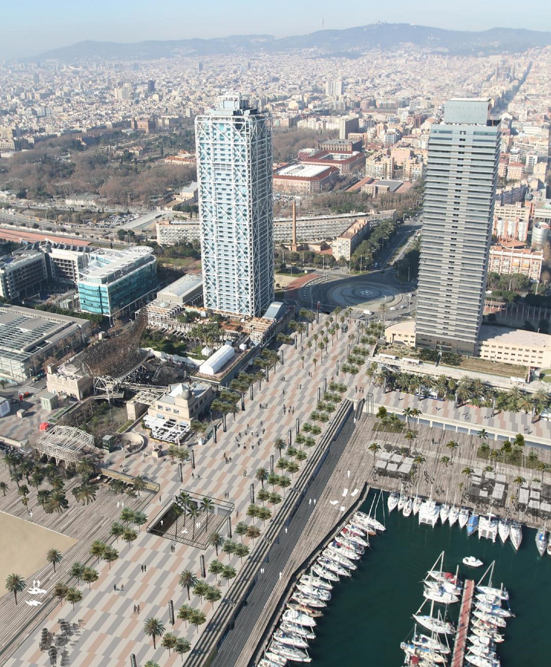 Barcelona residents protest against Colau as part of city beachfront is privatized