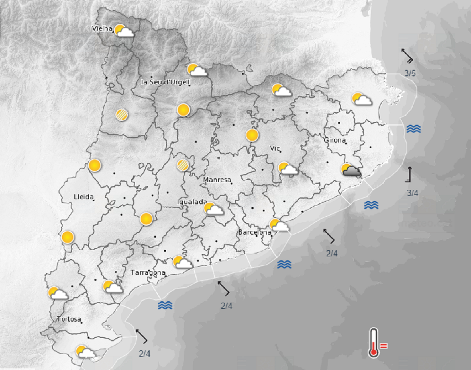 Cielo nublado en puntos de la depresión Central, del litoral y del prelitoral