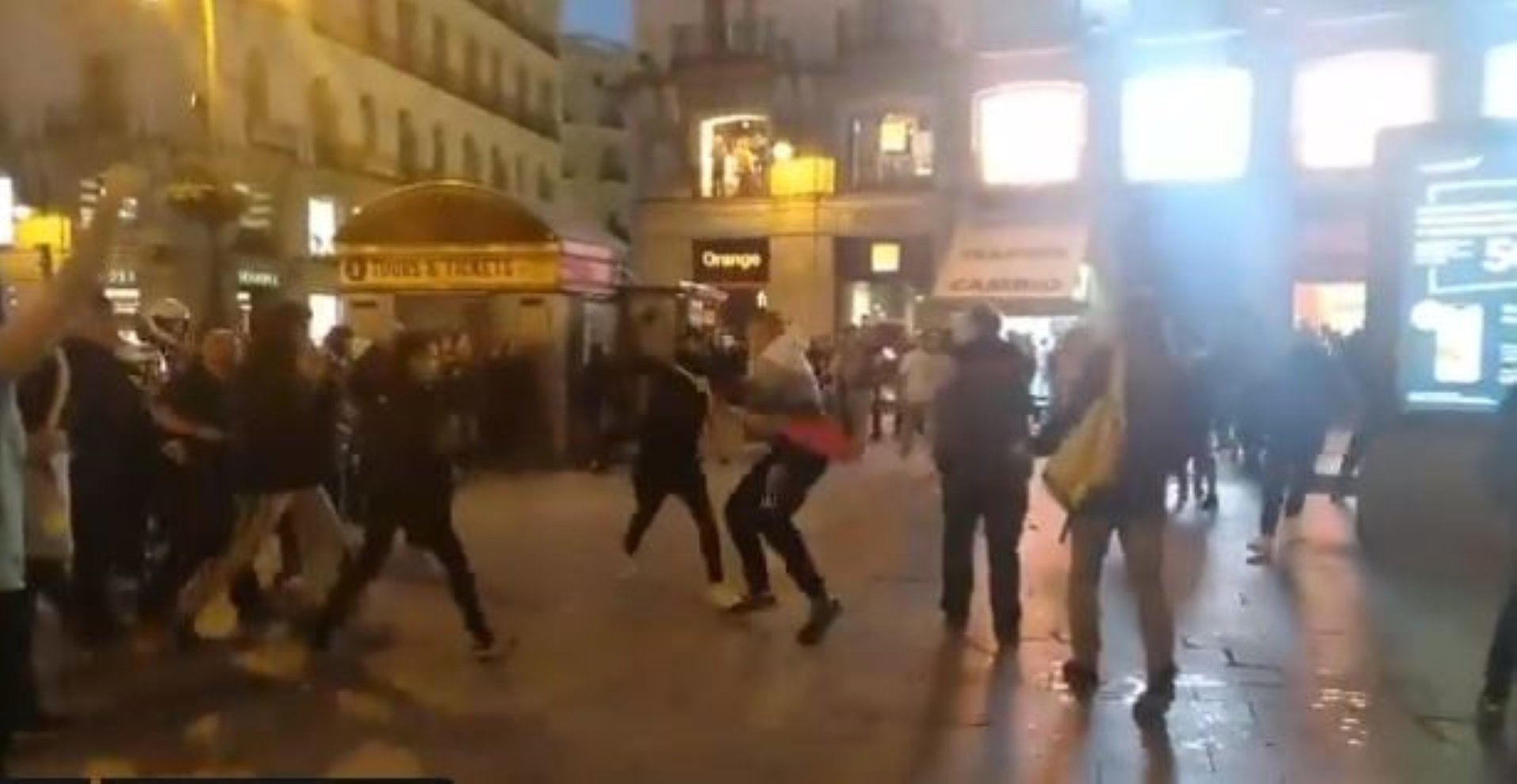 Tensión en Madrid en una manifestación procatalana