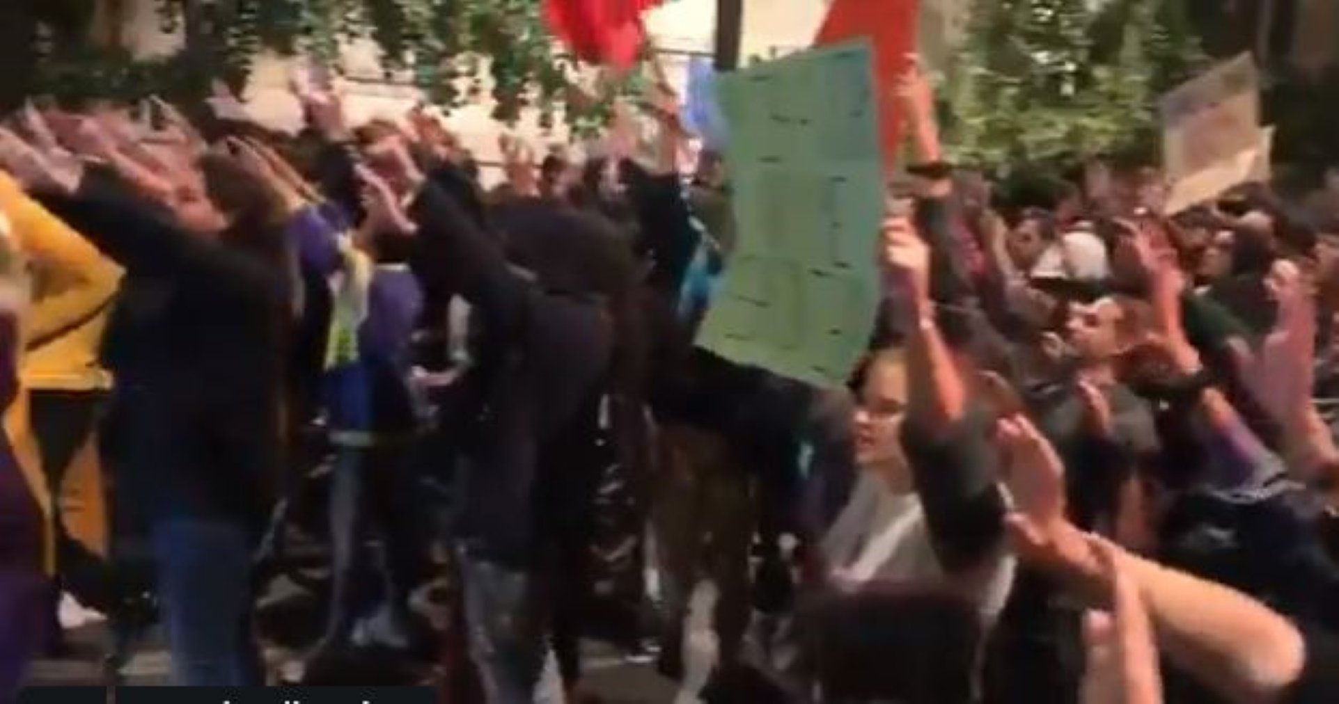 VÍDEO: Tensión e insultos en una manifestación procatalana en Granada