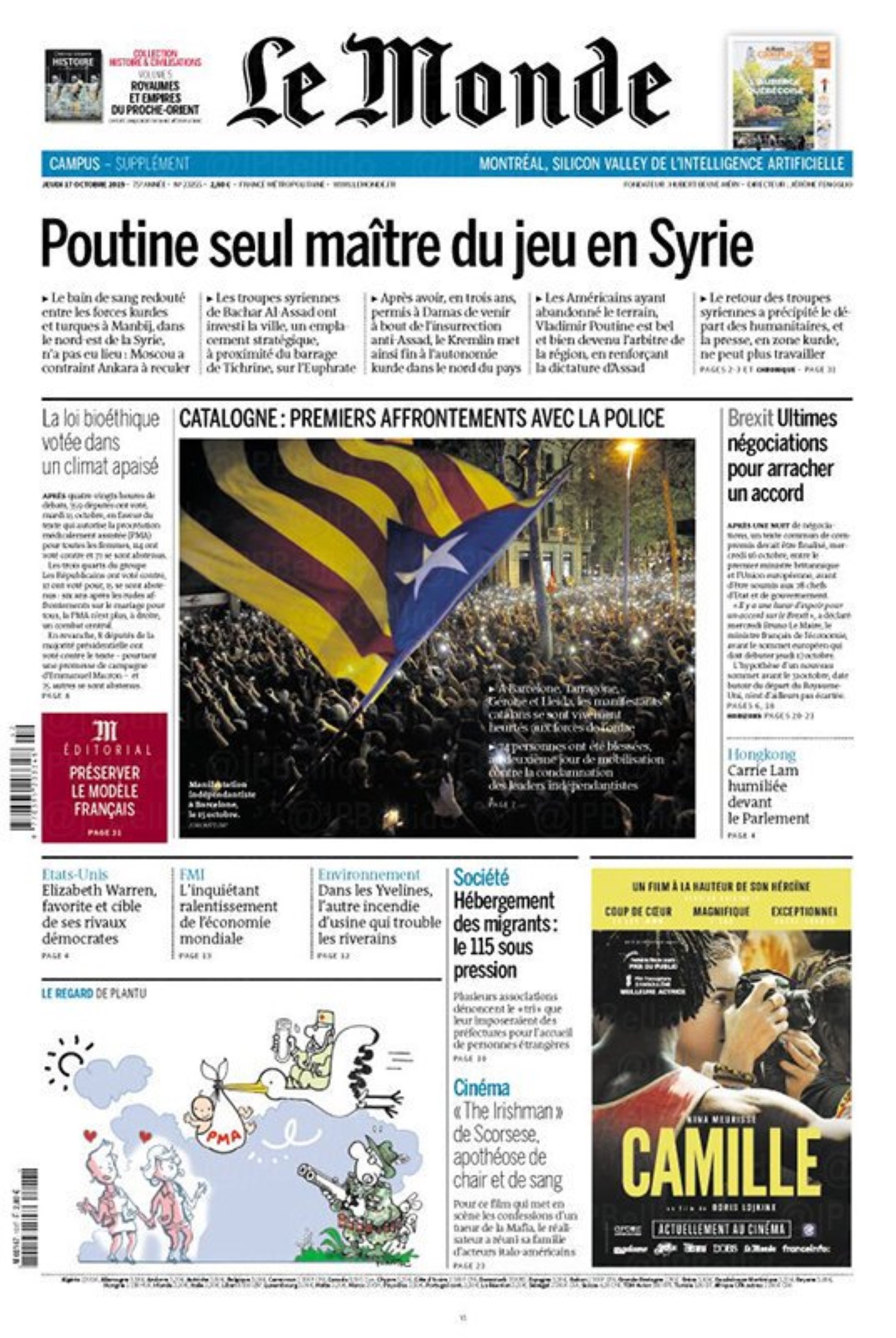 Catalunya, segundo tema de portada en 'Le Monde'