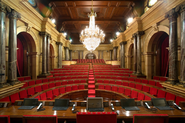 Comencen les obres d'habilitació del Parlament de Catalunya. Fotografia de l'hemicicle del Parlament. Font Parlament de Catalunya