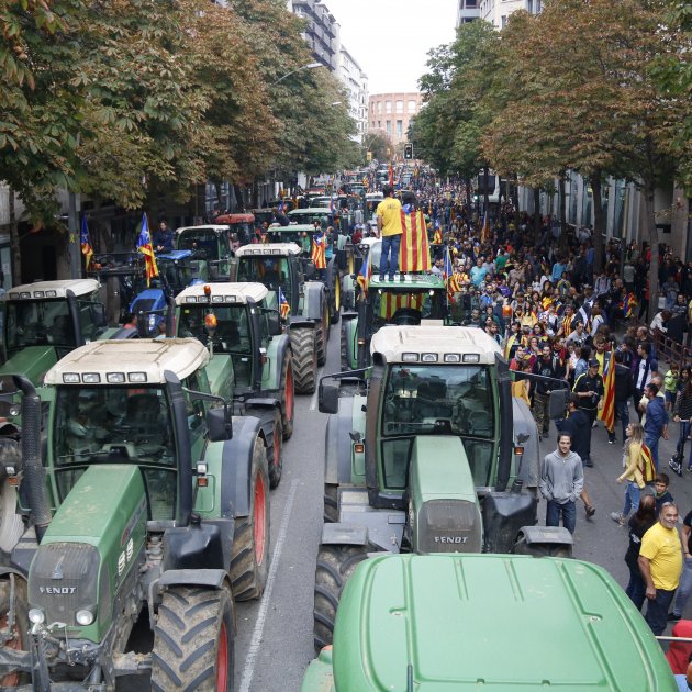 vaga general 18O tractors manifestació Girona ACN
