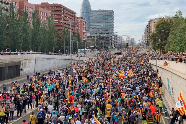 Gran Via Entrada Marxes per la Llibertat Vaga 18-O - Sergi Alcàzar