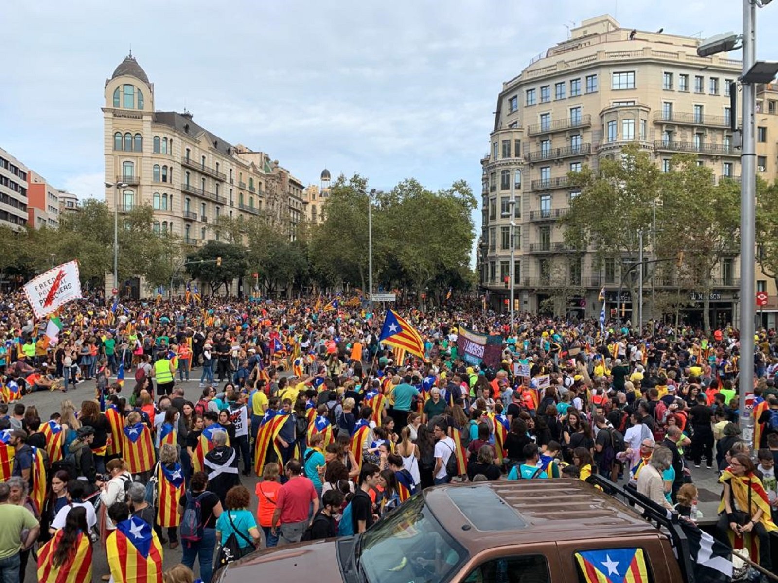 Les Marxes per la Llibertat conflueixen al centre de Barcelona