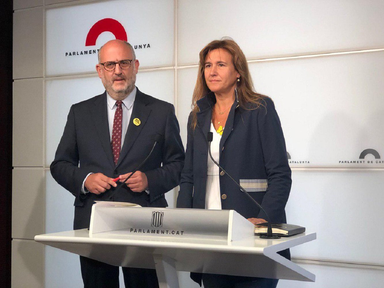 Laura Borràs i Eduard Pujol Parlament JxCat @JuntsXCat