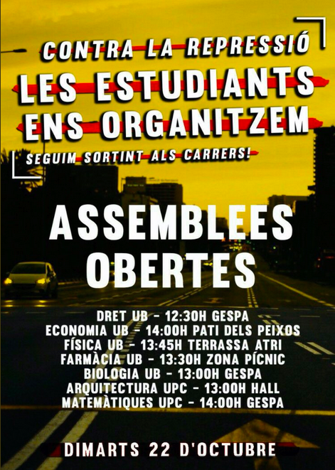 Mobilitzacions 22 octubre universitats Mobilitzacions 22 octubre universitats
