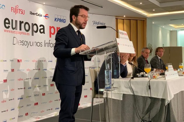Pere Aragonès esmorzars Europa Press   Marta Lasalas