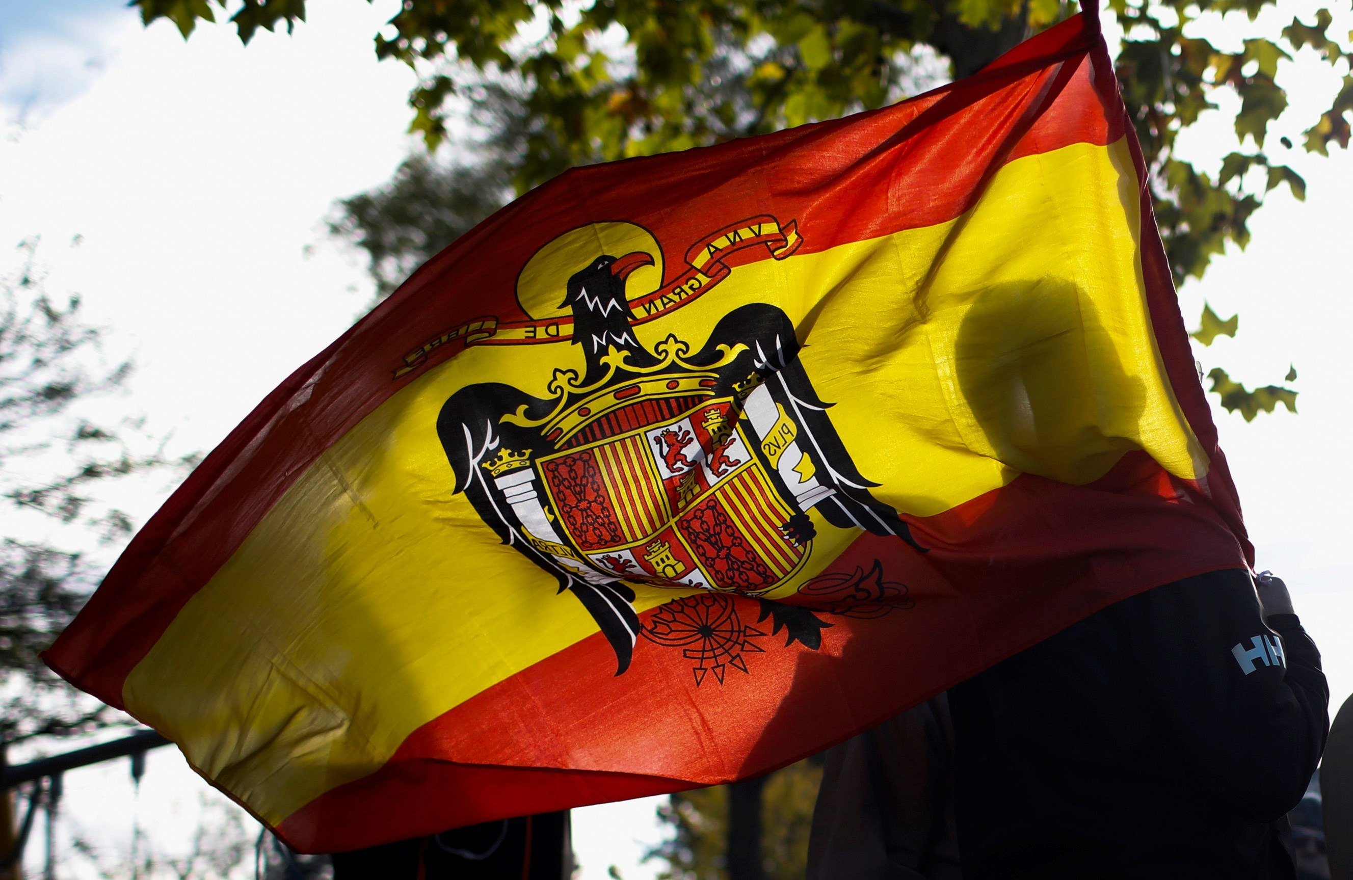 Video: Franco's grandson hangs his flag upside down