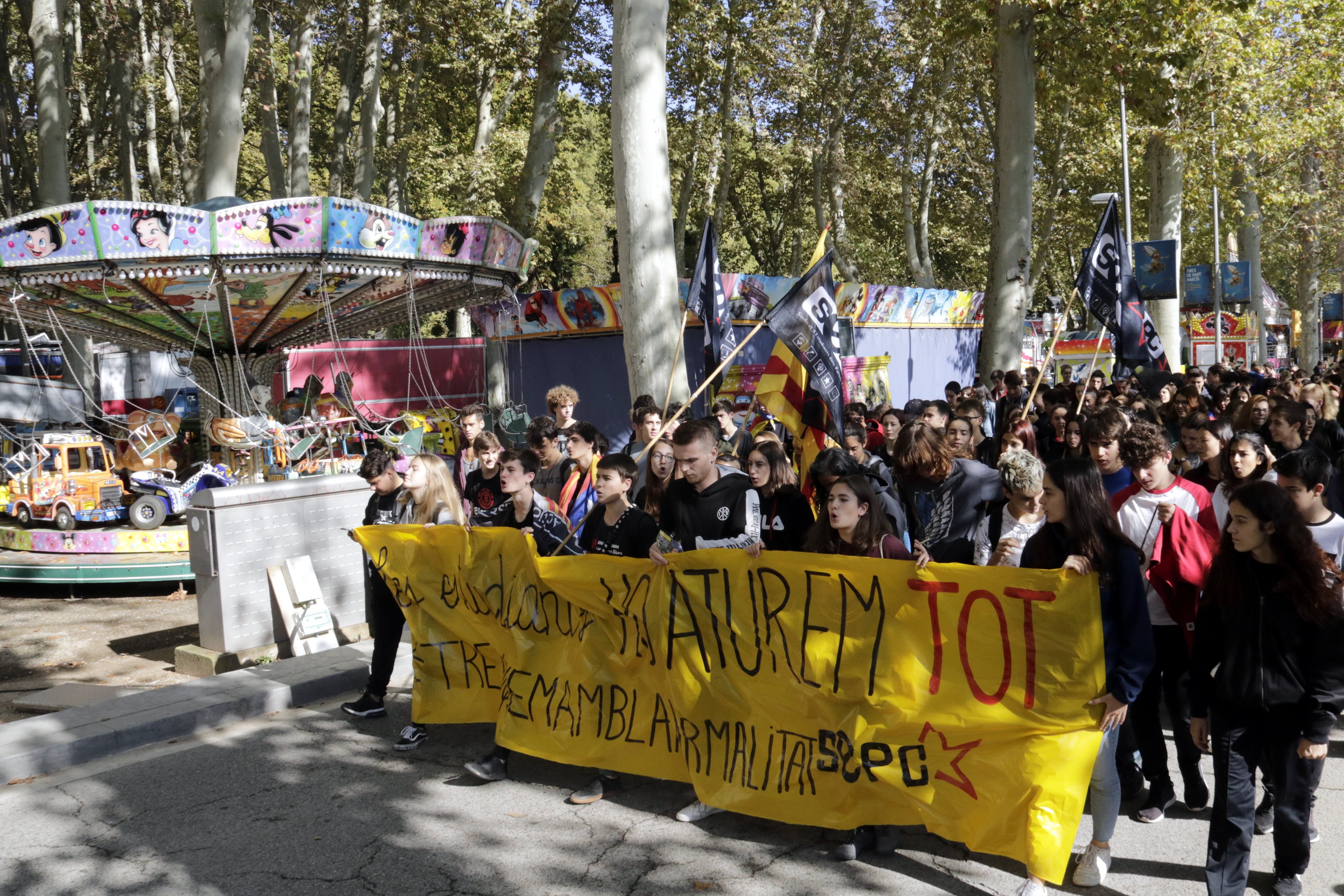 manfiestació estudiants Girona contra repressió ACN