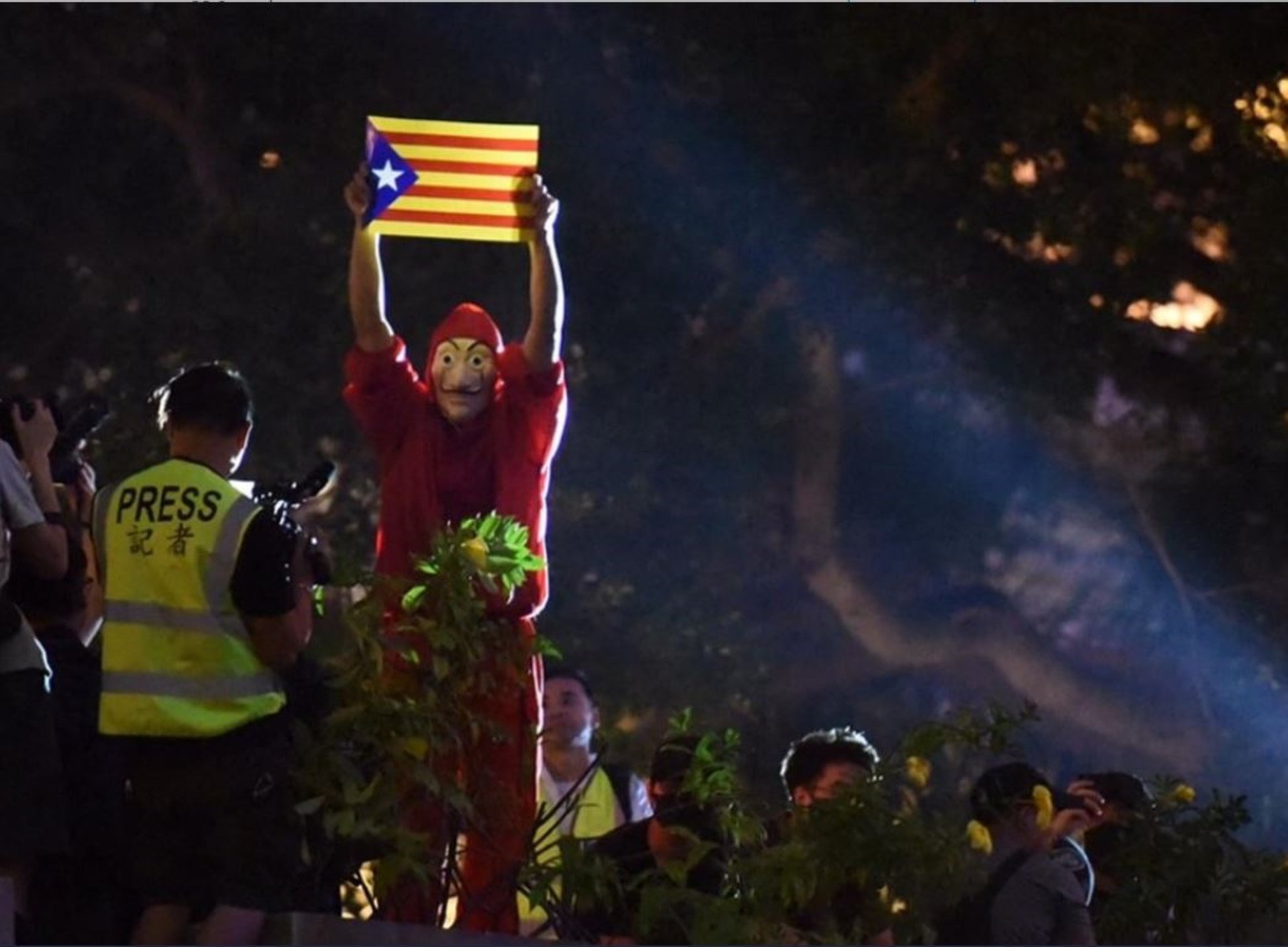 Ressò mundial de la manifestació procatalana de Hong Kong