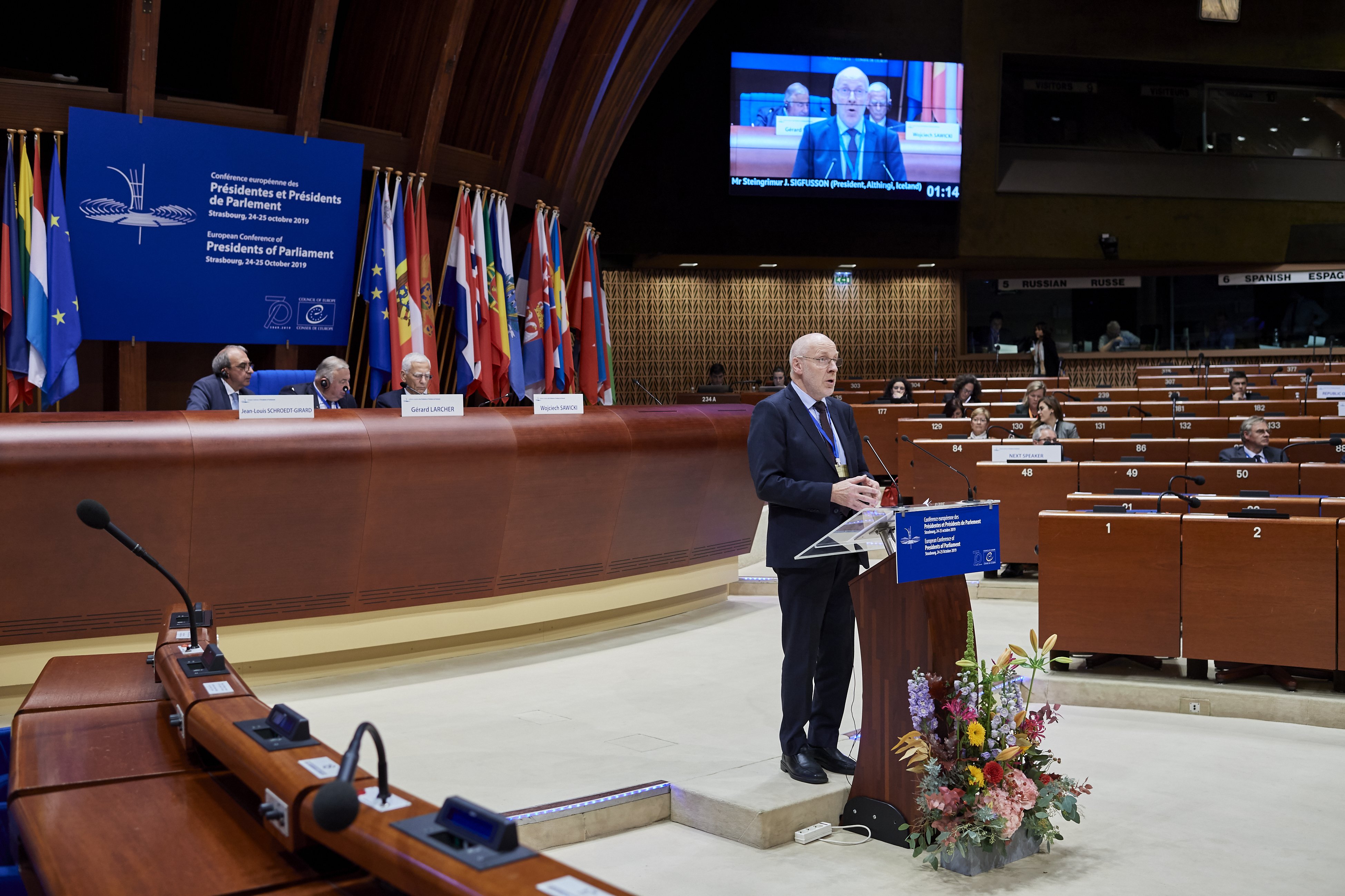 El presidente del Parlamento islandés muestra la preocupación por Catalunya en el Consejo de Europa