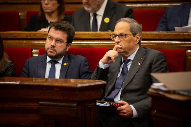Pere Aragonès Quim Torra Parlamento Europa Press