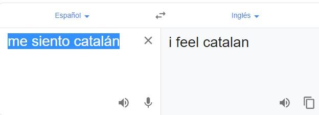 Google Translate traduce em sento català por me siento español