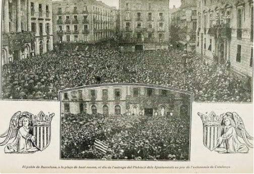 Manifestació de suport a l'Estatut de 1918. Font Arxiu d'El Nacional