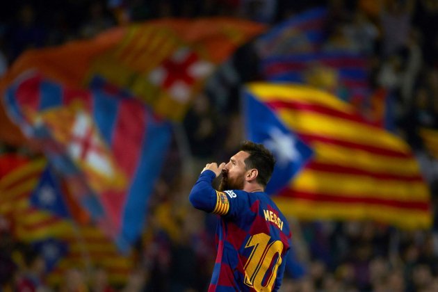 Messi estelada|estrellas campo nuevo barca valladolid efe