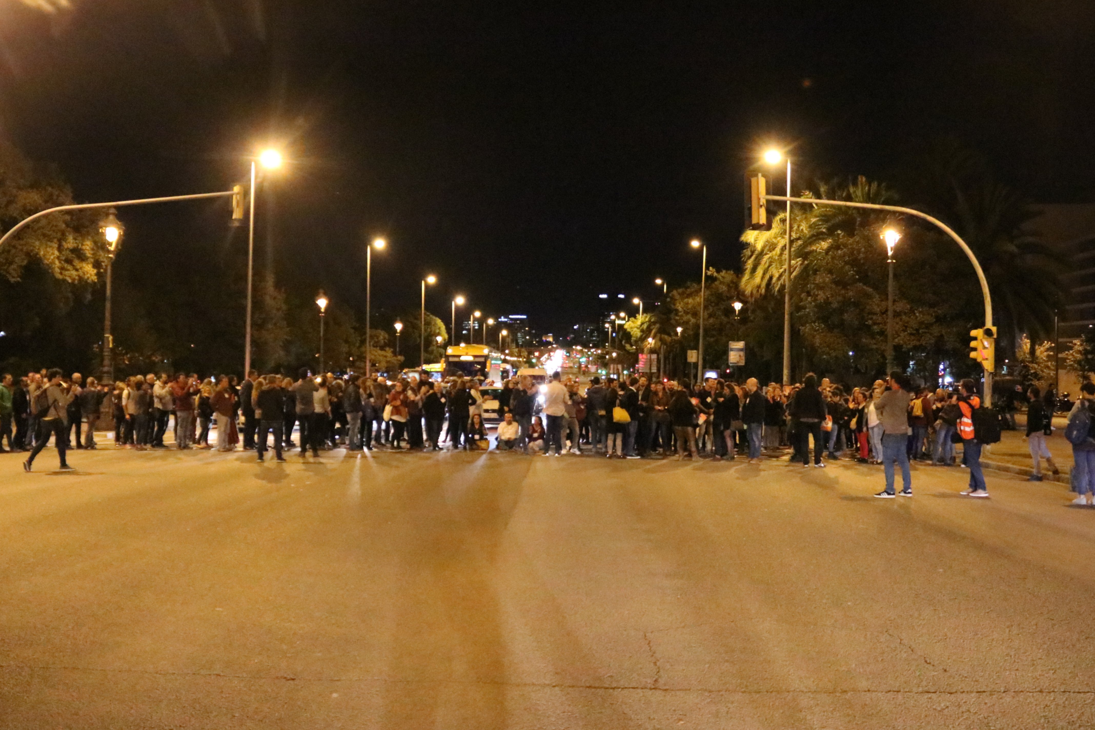 Los cargos electos hacen una marcha cortante la Diagonal hasta la plaza Francesc Macià
