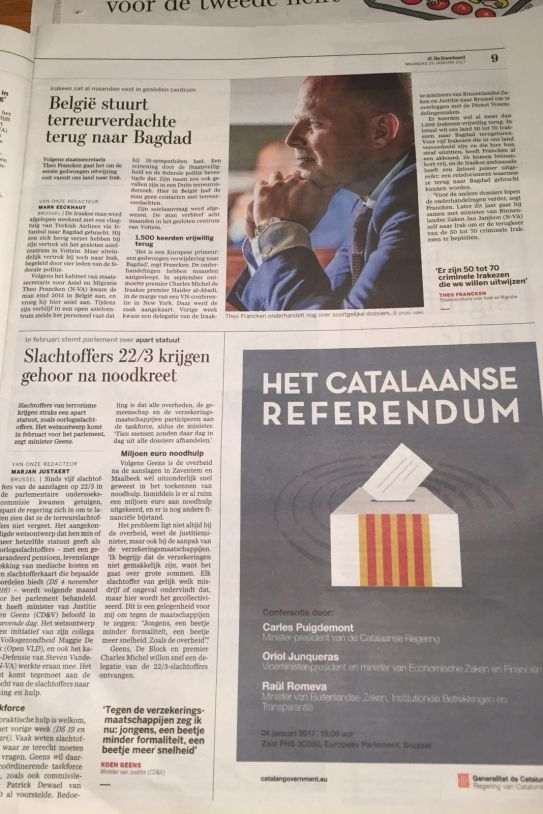 de standaard publicitat conferencia puigdemont