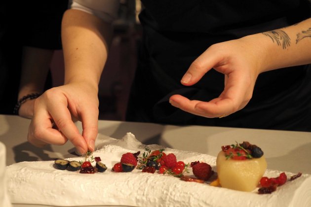 detalle preparación postre Foro 2016