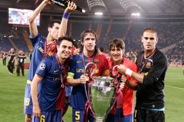 Valdes Puyol Xavi Bojan Busquets Barca Roma final 2009 Champions @FCBarcelona