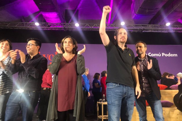 acto central comunes pablo iglesias ada coláis jaume asens - marina fernandez