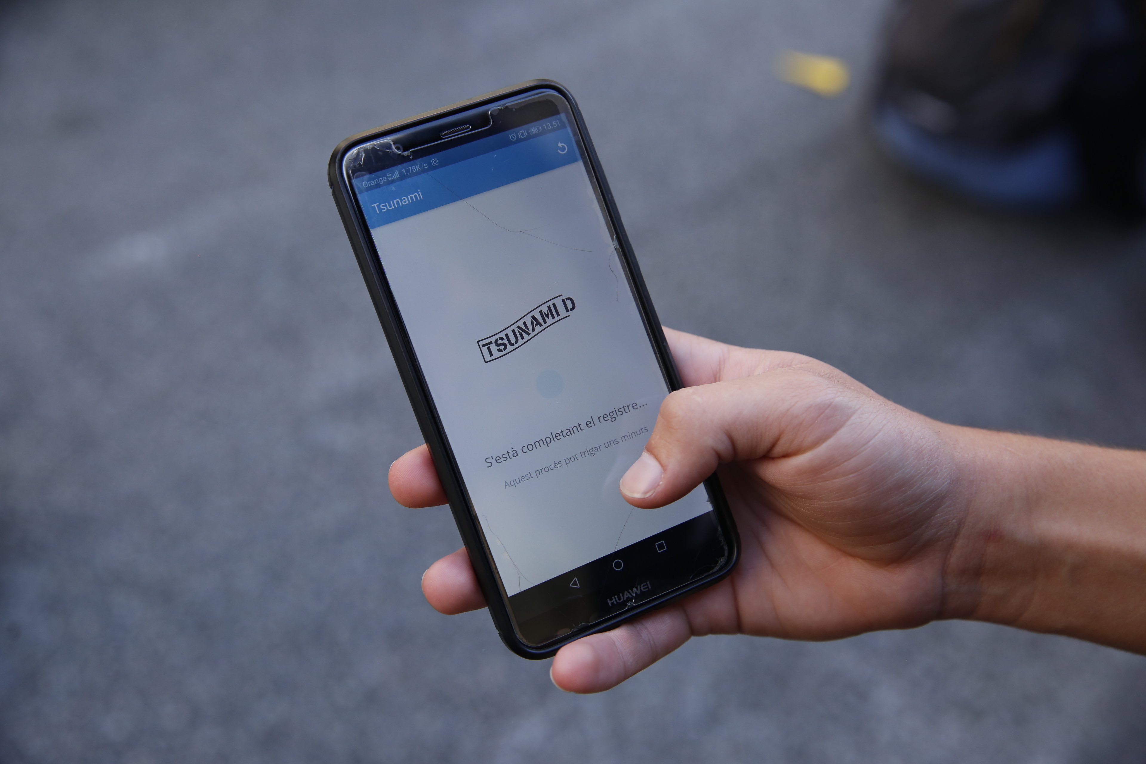 El Tsunami Democràtic utilitza l'app per primera vegada