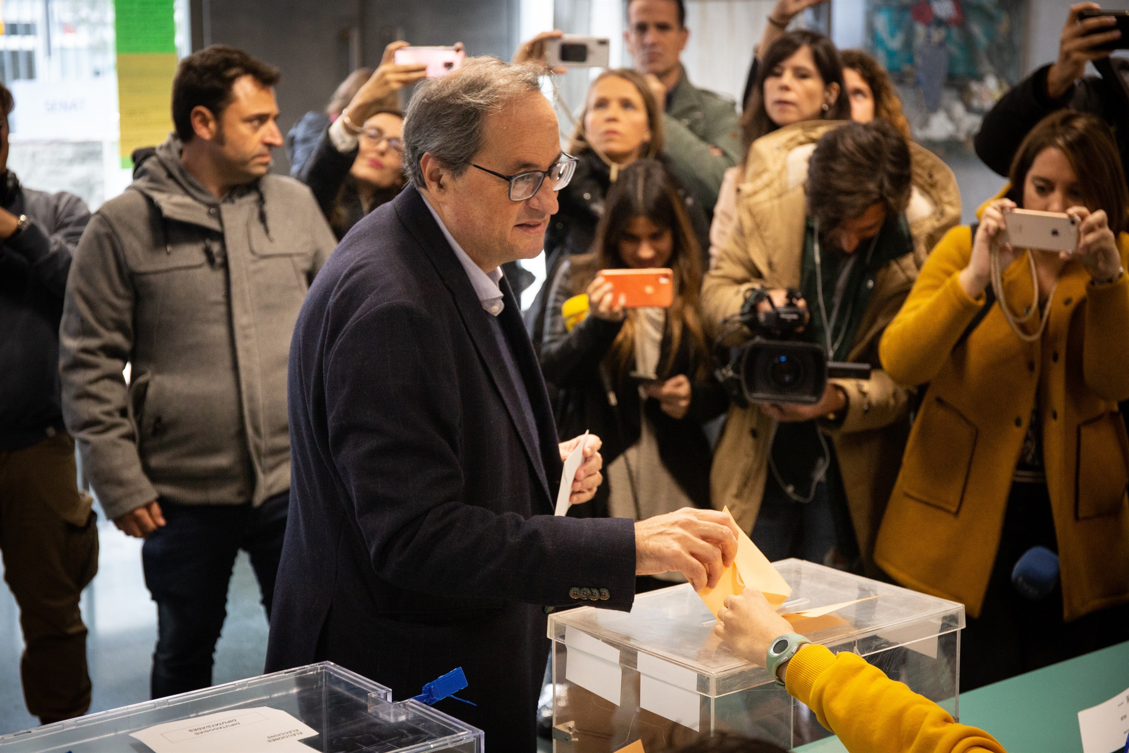 Quim Torra votant eleccions 10N Govern Europa Press