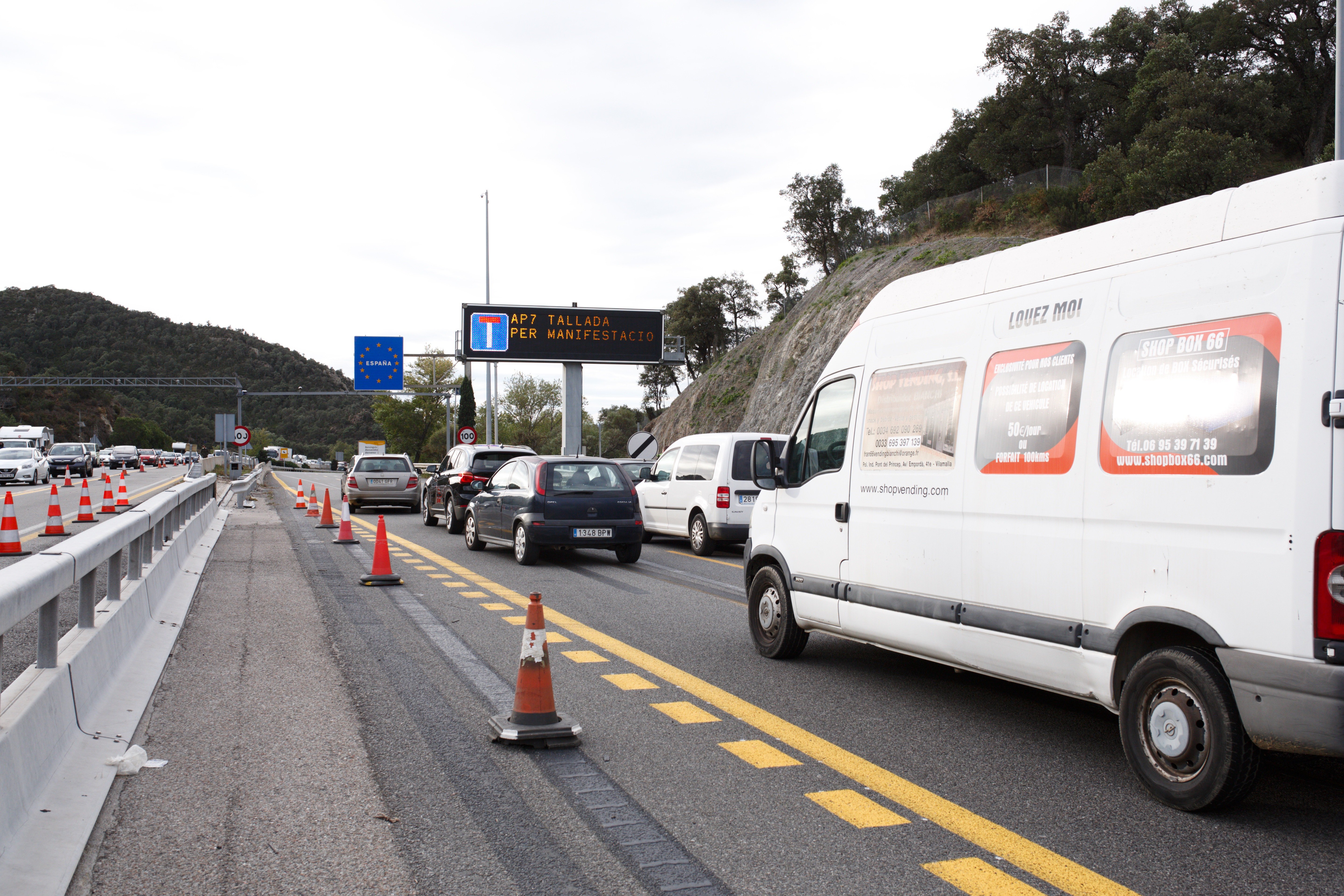 Catalan protesters start three-day block of main route south from France into Spain