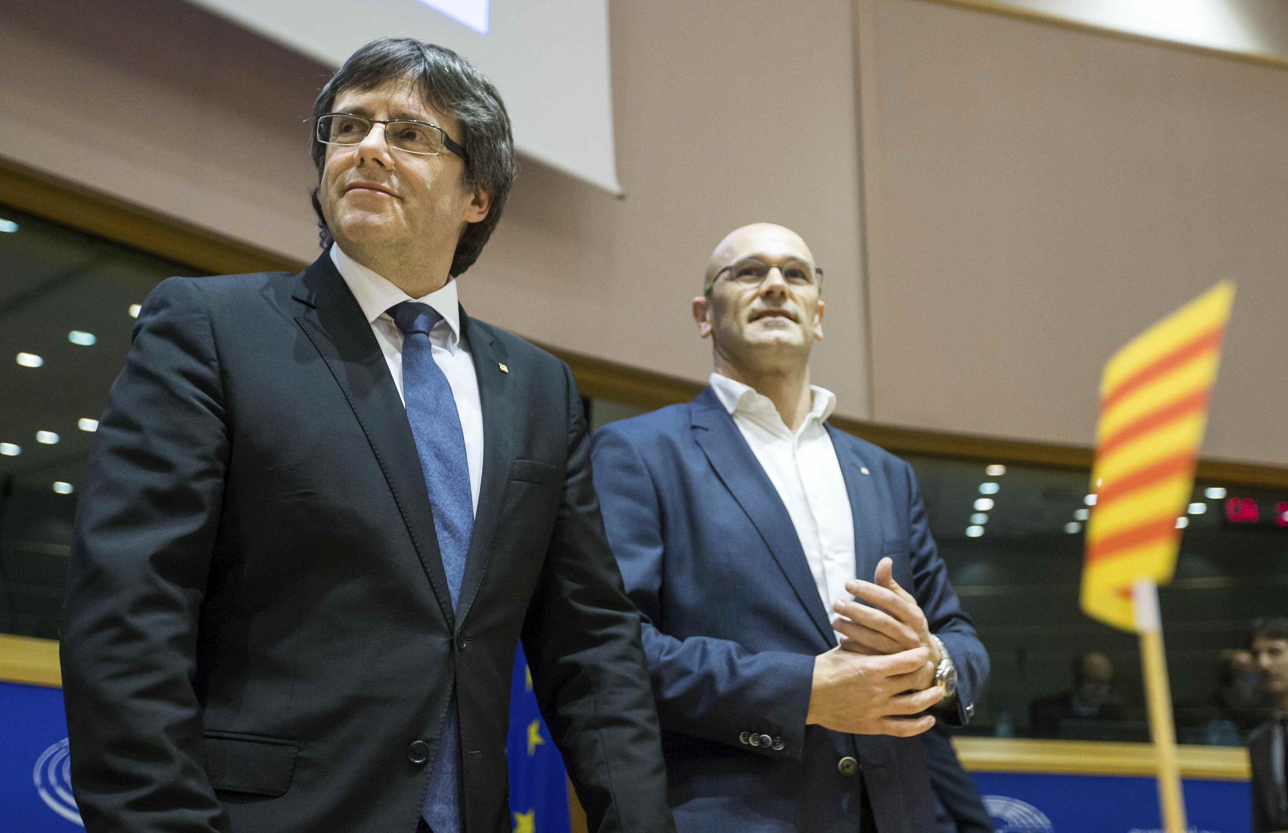 Trobada de Puigdemont i Forcadell amb Els Verds europeus a Barcelona