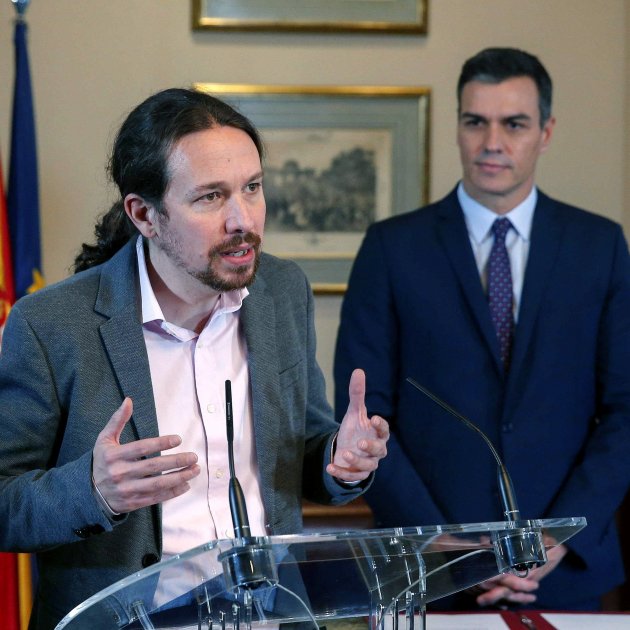 Pablo Iglesias Pedro Sánchez preacord govern EFE