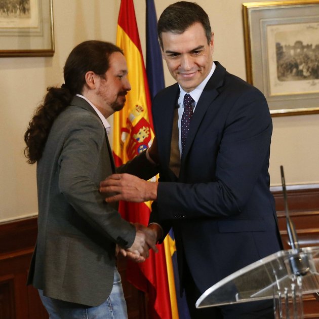 Pedro Sánchez Pablo Iglesias acord govern 2 EFE