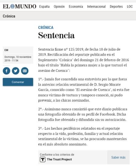 Sentencia contra Javier Negre El Mundo