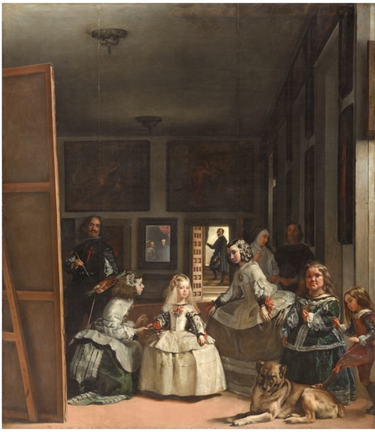 Las Meninas, pintat per Velazquez. Segons alguns historiadors, el personatge de la dreta seria Manuelillo. Font Museu del Prado