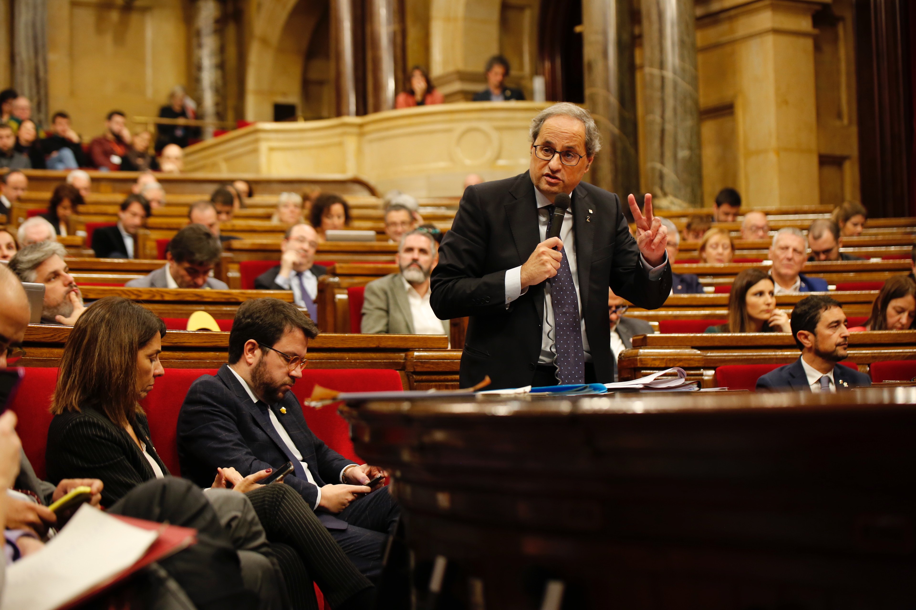 ERC recibe con sorpresa que Torra quiera liderar la defensa de los presupuestos