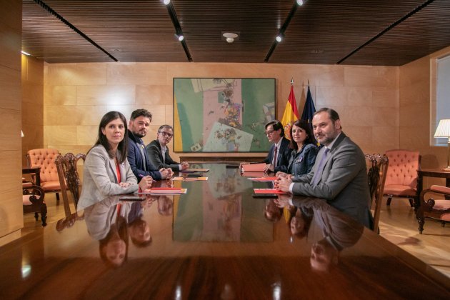alta  Gabriel Rufián Marta Vilalta Josep Maria Jové Adriana Lastra José Luis Ábalos Salvador Illa reunio psoe erc - PSOE