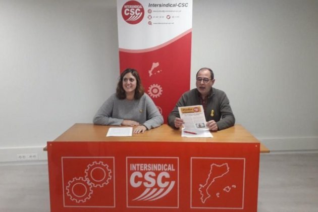 Marina Sureda i Narcís López Intersindical CSC - Europa Press Marina Sureda i Narcís López Intersindical CSC - Europa Press