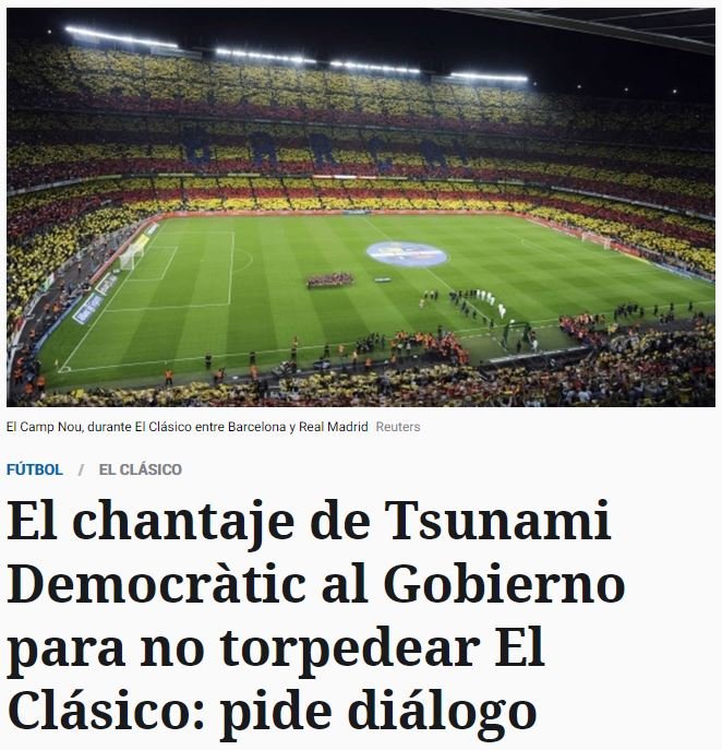 El Español chantaje Tsunami Democrático Clásico